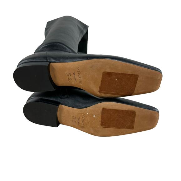 Vince NWOB Nissa 2 Over the Knee Boots Black Size 5M 100% Leather Square Toe - Picture 9 of 10